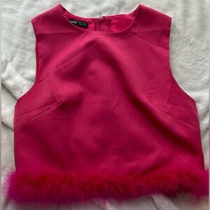 Pink Feathered Top